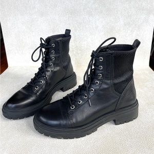 Vince Camuto Leather Combat Boots